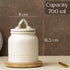 White Matte 700 ML Ceramic Pickle Jars with Air Tight Lid Set of 2